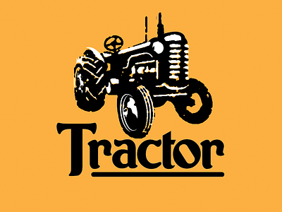 Tractor badge bar design lettering pub restaraunt retro tractor typography vintage