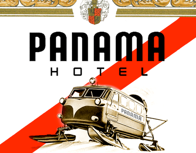 Panama Hotel Seattle hotel logo. panama retro vintage