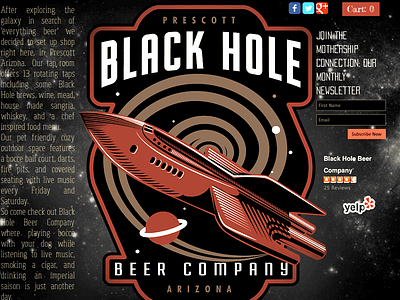 Blackhole Beer Co beer branding company jet age logo retro rocket vintage