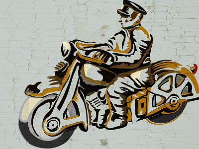 Motorcycle Mural car mototrcyce retro vintage