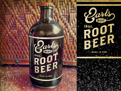 Earls Best Root Beer beer bottle earl label retro root beer script vintage