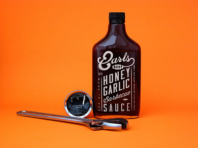 Earls Best Barbecue Sauce barbecue sauce bottle garlic honey label packaging