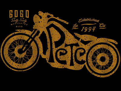 Pete Bike 7 bike cafe racer hand drawn motorcycle pete retro vintage