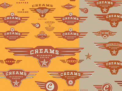 Creams Worksheet badges ice cream london retro vintage winged wings