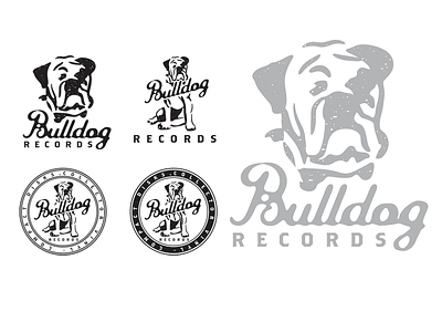Bulldog Records Store bulldog dog record store retro vintage vinyl