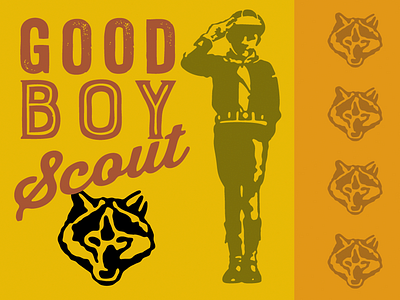 Good Boy Scout 1 boy camping cub girl guides retro scout vintage wolf