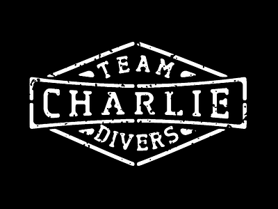 Charlie Team Divers badge deep sea diving stencil vintage