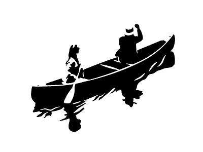Canoe 3 canoe lake. boat spot illustration vintage