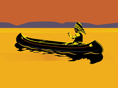 Coast Guard 1856 canoe coast guard first nations head dress indian native paddle