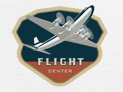 Flight Center airplane aviation center flight logo retro vintage