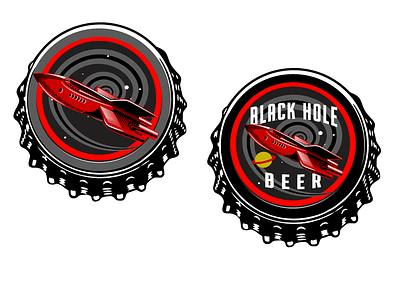 Black Hole Beer Co Caps beer brewery cafe maple syrup packaging screen printed label vintage