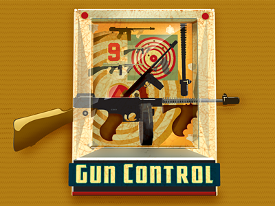 Gun Control 2 control gun illustration machine retro texture vintage