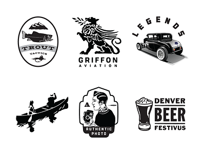 Recent Logos By Cran beer canoe car gryphon logos trout vintage