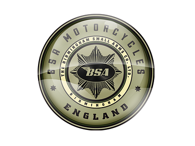 Birmingham Small Arms Roundel badge british bsa circle motorcycle round shiny triumph vintage