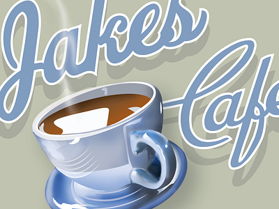 Jakes Cafe 4 cafe coffee cup restaurant script steam tea vintage