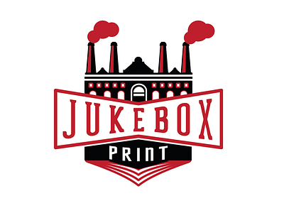 Jukebox Print 2 Color 2 building color factory print smoke stacks