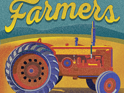 Farmers Poster airbrush farm farmer market splatter tractor