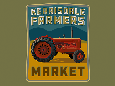 Kerrisdale Farmers Market farmers illustration logo market retro tractor vintage