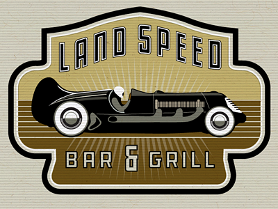 Land Speed Bar Grill and bar car grill illustration land logo record restaurant retro speed vintage