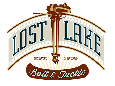 Lost Lake Bait Tackle illustration lake logo lost retro vintage