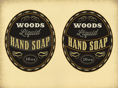Woods Liquid Hand Soap label logo retro soap vancouver vintage