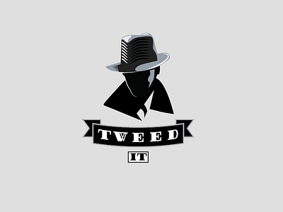 Tweed It Logo agency computers detective fedora it private retro vintage