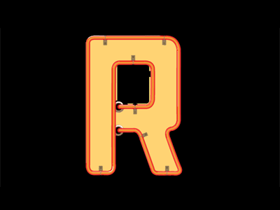 Neon Sign R Animated animation neon r