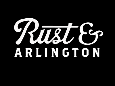 Rust and Arlington clothing label. script vintage