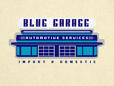 Blue Garage Automotive automotive deco garage logo service