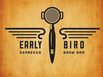 Early Bird Coffee bar coffee espresso logo retro vintage
