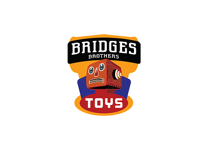 Bridges Brothers 124 robot toys. badge