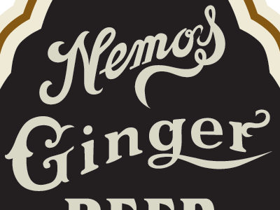 Nemos Ginger Beer Label 1880 beer ginger label retro sauce script vintage