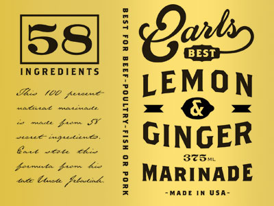 Earls Lemon And Ginger best cool label typography lemon ginger old retro sauce style tag vintage