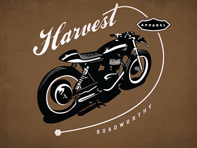 Harvest Cafe Racer apparel cafe racer illustration logo motorcycle retro t shirt vintage