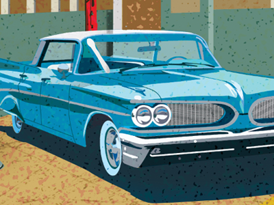 Pontiac Fantasy Garage automobile car garage illustration pontiac vintage