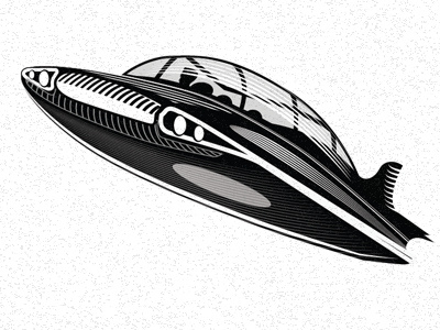 Flying Car car engraving flying future futurism the