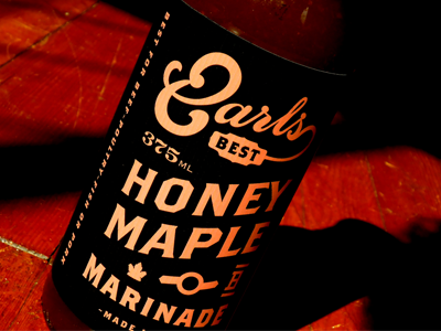 Earls Honey Maple Marinade Bottle bottle honey label maple packaging sauce typography vintage