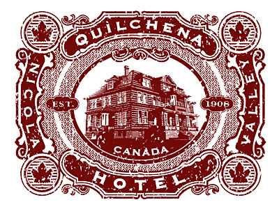 Quilchena Hotel Stamp ale beer bottle hotel illustration label logo packaging retro texture vintage