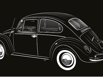 vw beetle clipart black and white