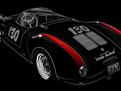 Little Bastard Dean Porsche 550 automobile car crash death. machine illustrations james dean line art porsche