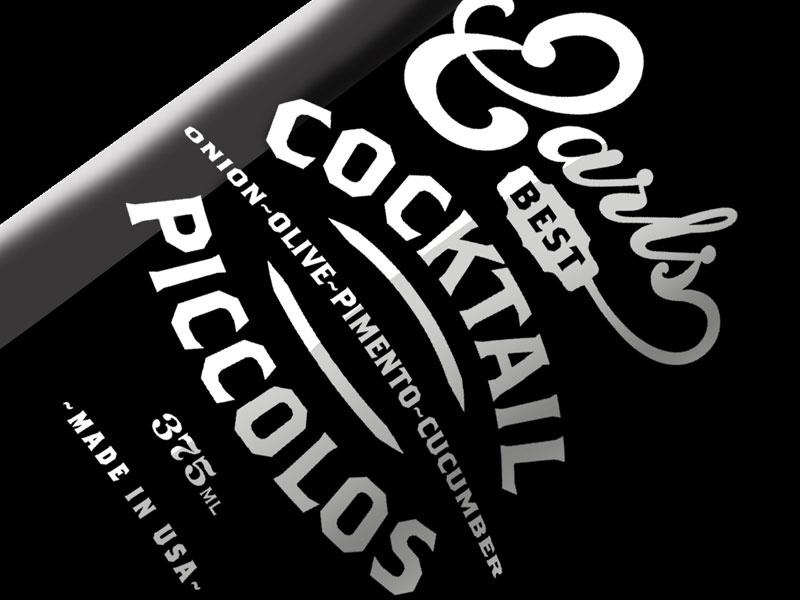 Earls Best Cocktail Piccolos earls cocktail label packaging bottle pickles retro vintage old style cool
