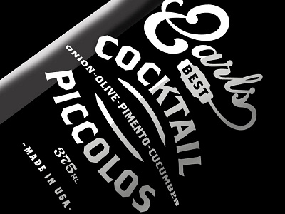 Earls Best Cocktail Piccolos bottle cocktail cool earls label old packaging pickles retro style vintage