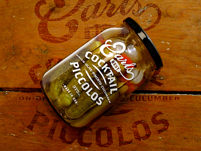 Earls Best Cocktail Jar bottle cocktail jar logo earls packaging pickles retor retro vintage wood