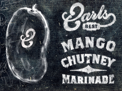 Earls Best Mango Chuntney chutney label packaging retro script vintage