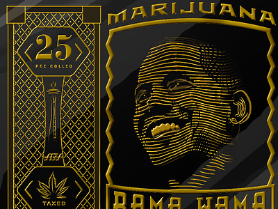 Bama Wama Sm barrack obama engraving illustration legalization marijuana needle packaging space washington
