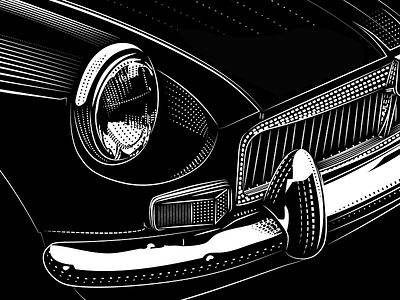 Mgb Sm automobile car convertible illustration mg mgb