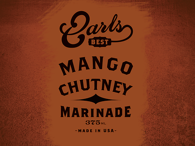 Earls Best Mango Chutney label logo packaging type