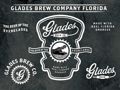 Glades Brew Company Identity beer brewing florida identity logo script vintage