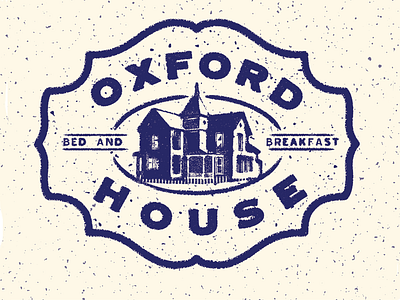 Oxford House Bed And Breakfast and bed breakfast logo simple texture victorian vintage