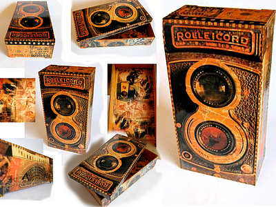 Vintage Camera Wood Box